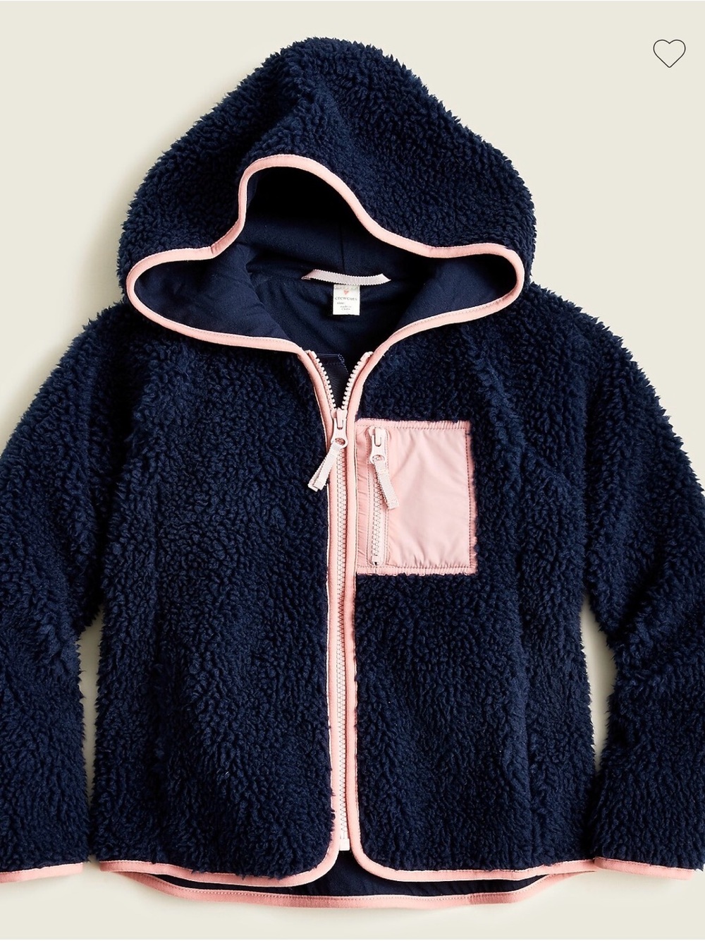 J.Crew Girls Sherpa Zip Up Jacket! Never Worn! Sz: L (10-12)